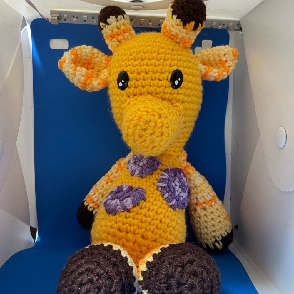 Handmade Yellow Giraffe Plush Toy